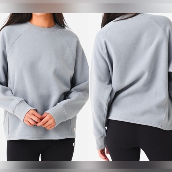 Vuori Restore Oversized Crew Neck Sweatshirt in Light Cloud , size Small - Picture 4 of 11